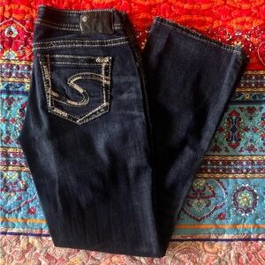 Silver Aiko Fit Dark Indigo Boot Cut Jeans